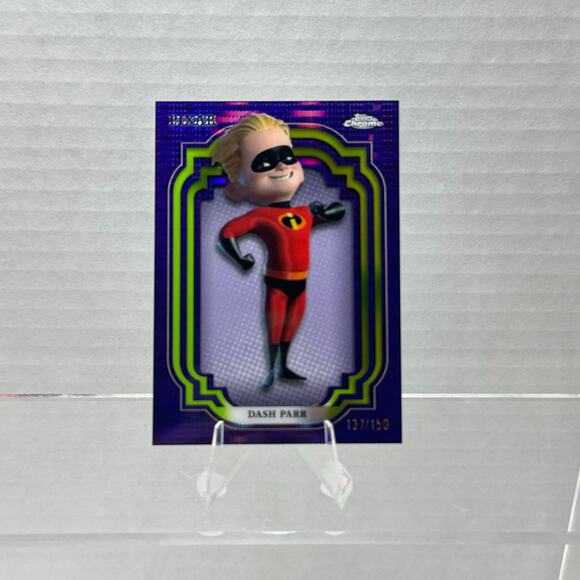 Disney Topps Chrome 2024 Dash Parr Purple Pulsar Refractor Parallel  /150 - Picture 6 of 6